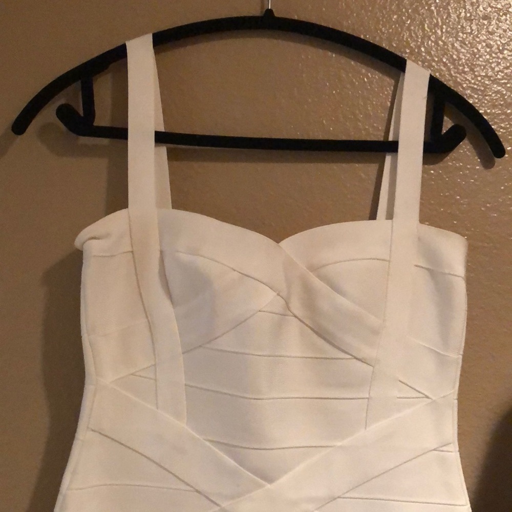 Sexy White Spandex wrap dress
